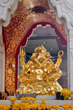 Ganesh, Golden statue in the pavilian clipart