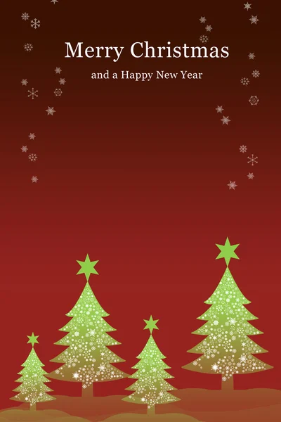 Christmas tree with snow sky background — Stock Photo, Image