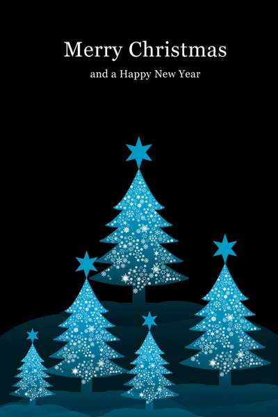 Kerstboom met blauwe hemelachtergrond — Stockfoto