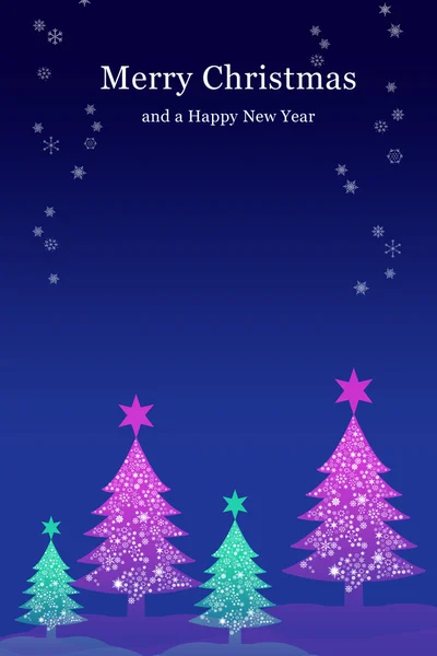 Lila Weihnachtsbaum mit Nachthimmel Hintergrund — Stockfoto
