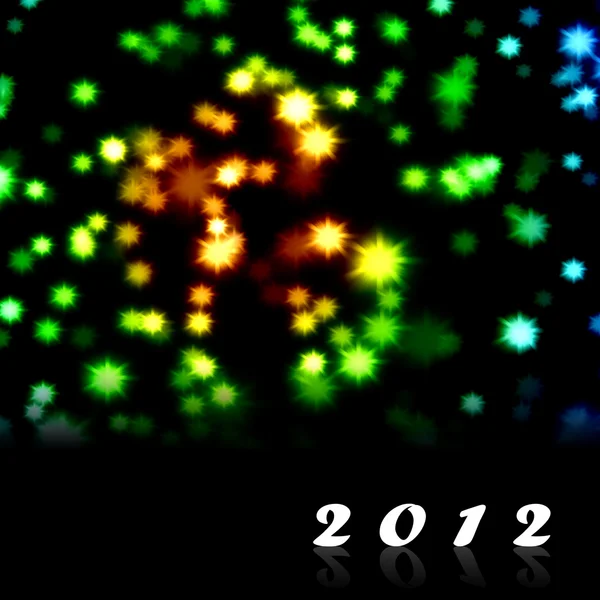 2012 Wort mit schönem Sternenhintergrund — Stockfoto