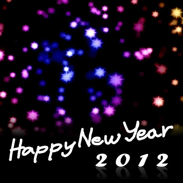Feliz Año Nuevo 2012 palabra con fondo estrellado agradable — Foto de Stock