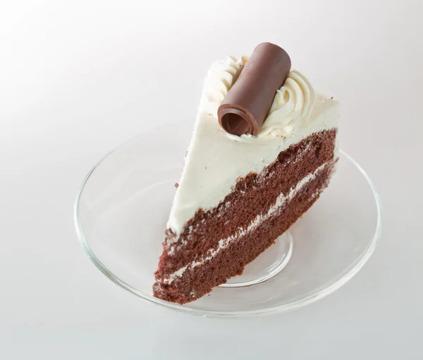Chocolate cake, isolated on a white background — Stock Photo, Image