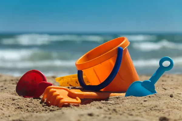 Пластикові іграшки для пляжу — стокове фото