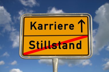 German road sign stagnancy and career clipart