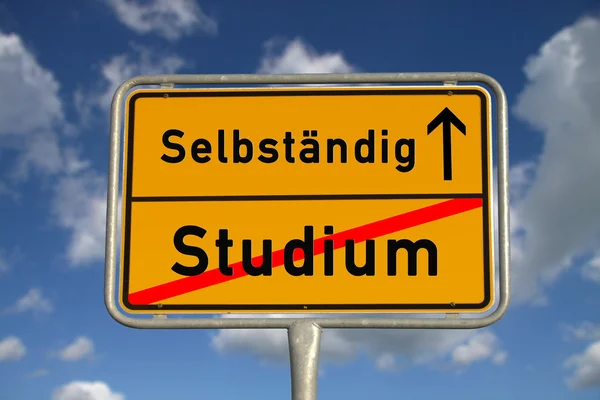 German road sign study and freelancer — Stock Photo, Image