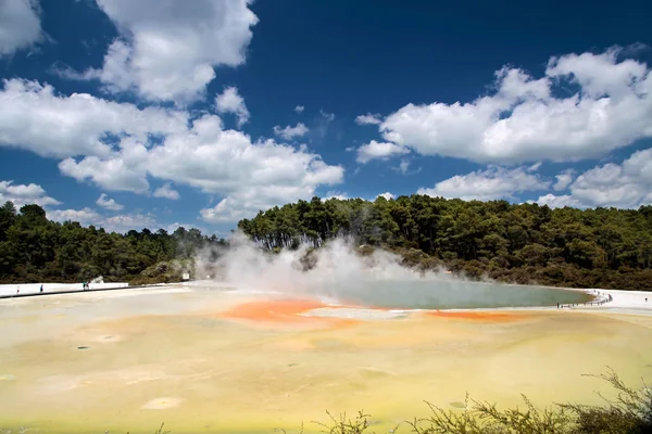 Szampan basen w obszar geotermalny wai-o-tapu — Zdjęcie stockowe