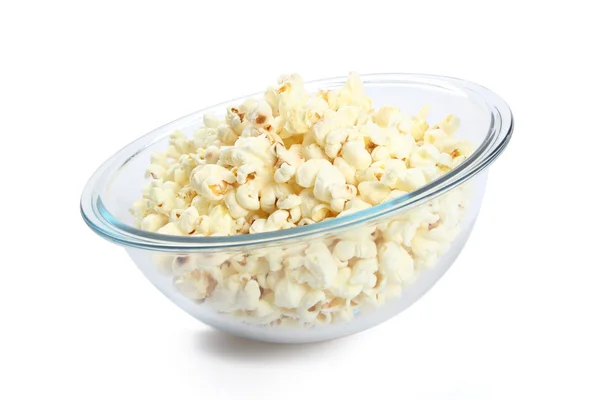 Popcorn in einer Glasschüssel — Stockfoto