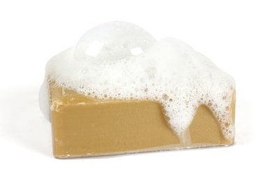 Organic soap on white