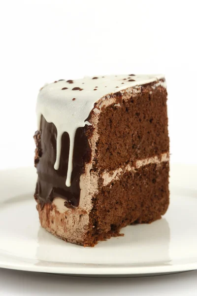 Один кусочек шоколадного торта — стоковое фото