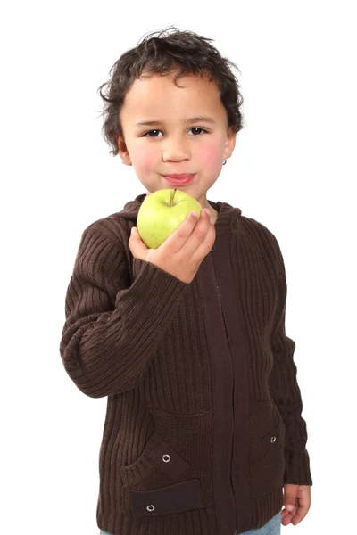 Stock image Little boy holding an apple