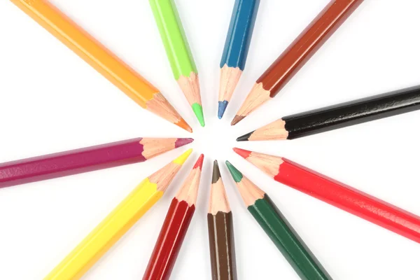 Lápices de colores en un círculo — Foto de Stock