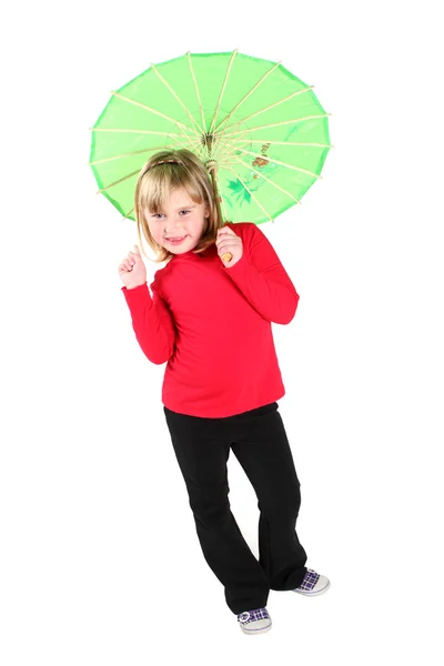 Little girl holding an umbrella — Stock Photo, Image