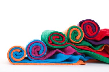 Colorful fabric rolls clipart