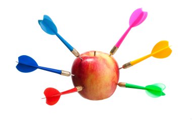 Apple as aim for darts
