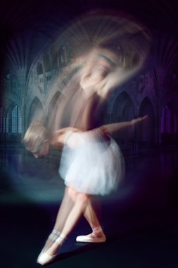 Ballet dancer shoot in motion clipart