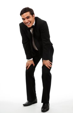 Businessman having a break clipart