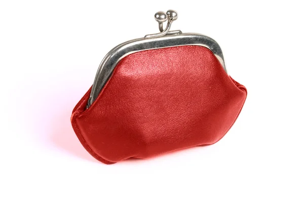 Красный бумажник старого стиля — стоковое фото