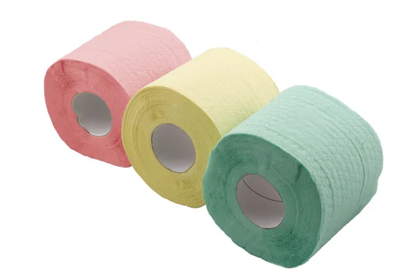 Три рулона туалетной бумаги — стоковое фото