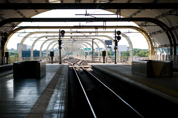 Vasúti pálya a vasútállomás — Stock Fotó