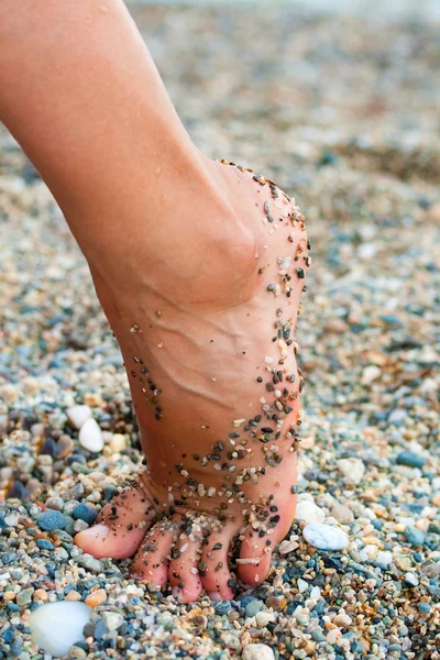 Gör ett steg på stranden — Stockfoto