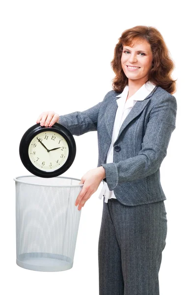 ビジネス女性の廃棄物の時間 — ストック写真