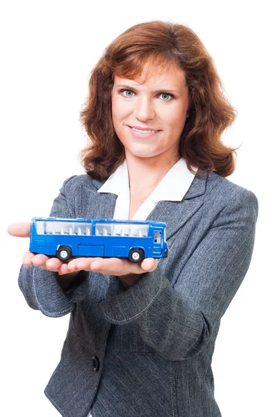 Happy reis op bus — Stockfoto