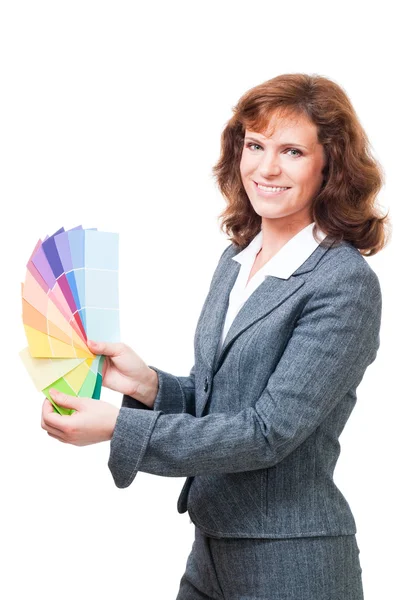 Donna raccogliendo colore — Foto Stock