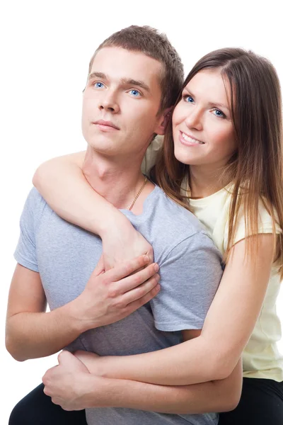 Young couple sit together — Stock Photo, Image
