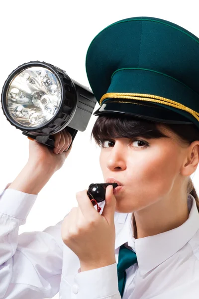 Woman from customs control — Stock Photo, Image