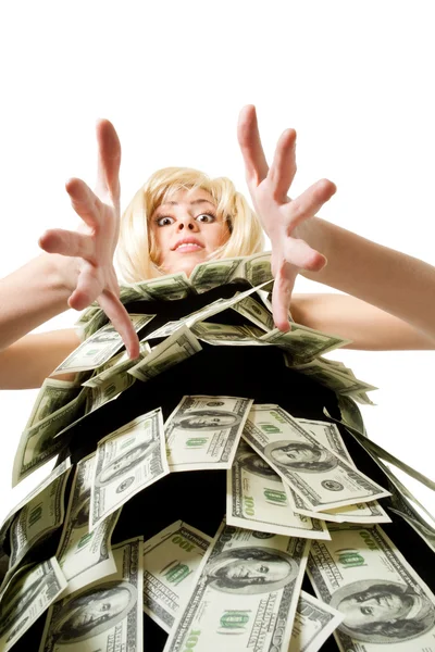 Mujer y dinero — Foto de Stock