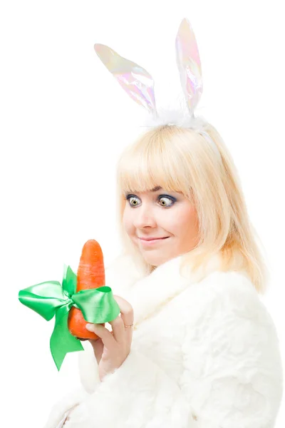 Woman in rabbit costume — Stock Photo, Image