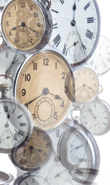 Collage of old style clocks — Stock Photo, Image
