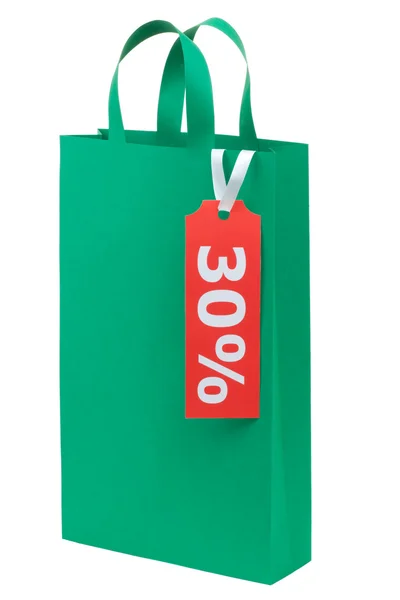 One green color shopping bag — Stock Photo, Image
