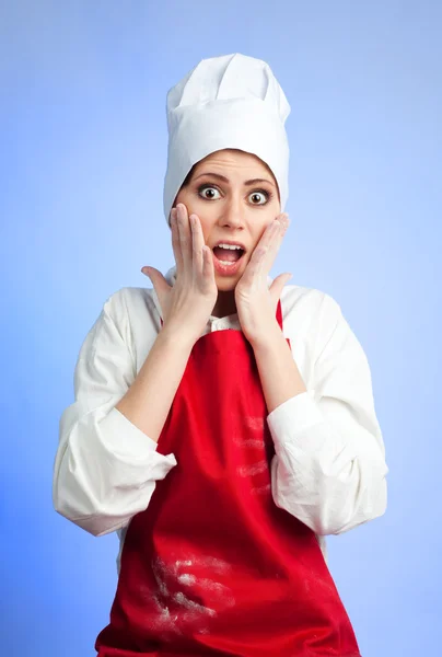 Сумно шоковані шеф-кухаря — стокове фото