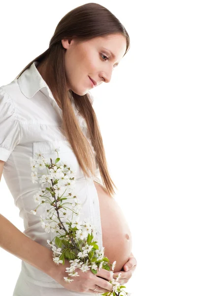 Šťastné milující žena čeká dítě — Stock fotografie