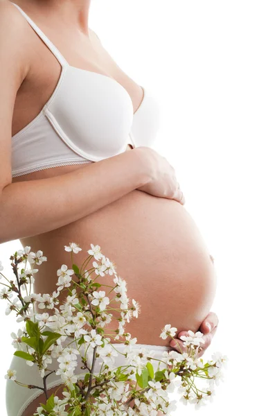 Těhotná žena bříško — Stock fotografie