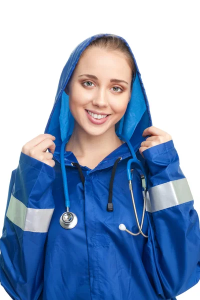 Женщина-медик с большой улыбкой — стоковое фото