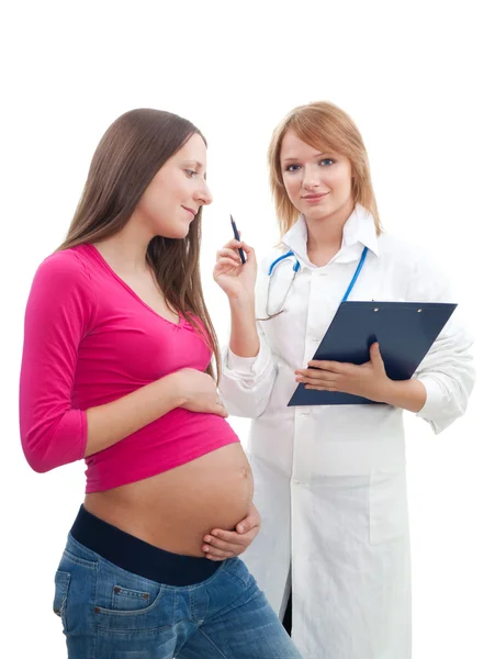妊娠中の女性の医者からコンサルティング — ストック写真