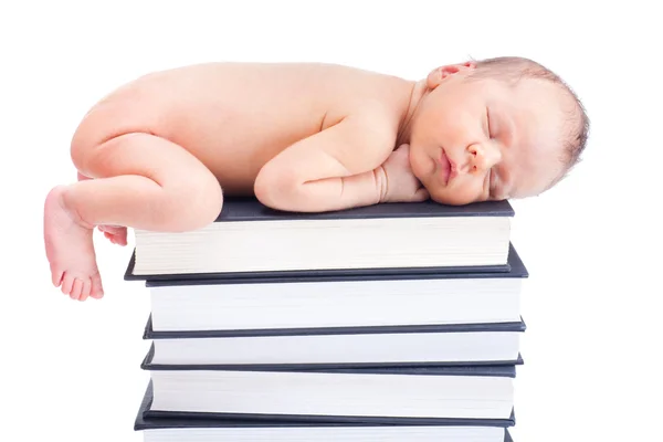 Bebé recién nacido en la biblioteca —  Fotos de Stock
