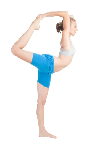 Vrouw oefening in flexibiliteit — Stockfoto
