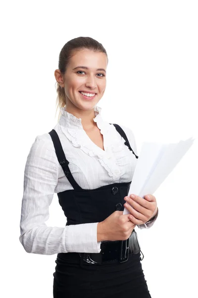 Business woman with documents — Stock Photo, Image