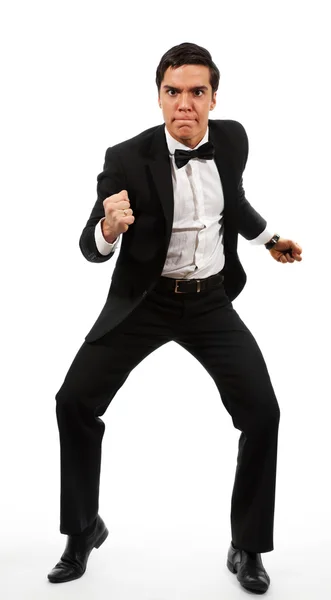 Business man prepared to fight — Stock Photo, Image