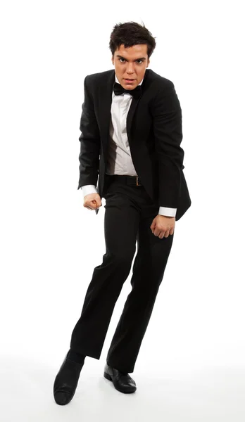 Businessman in flexible dancing pose — Stock Photo, Image