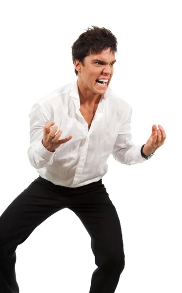 Angry man gesticulating with hands — Stock Photo, Image