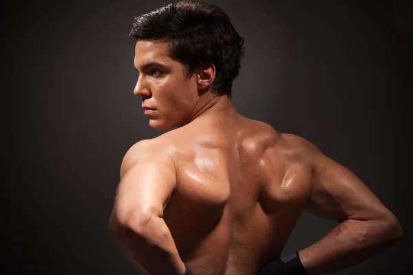 筋肉質の男の背中 — ストック写真