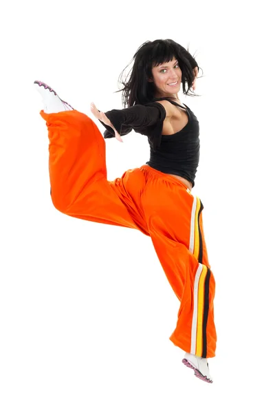 Young happy woman jumping Stock Photo
