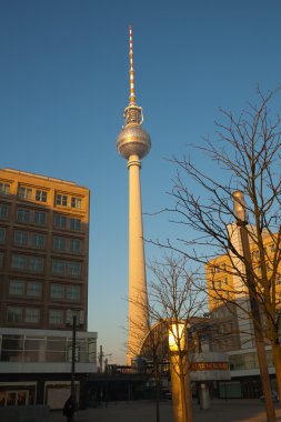 TV tower in Berlin at Alexanderplatz, Germany clipart