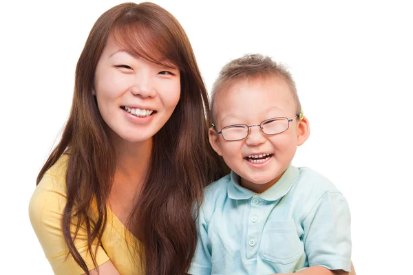 Happy Chinese mother with son — Stock Photo, Image