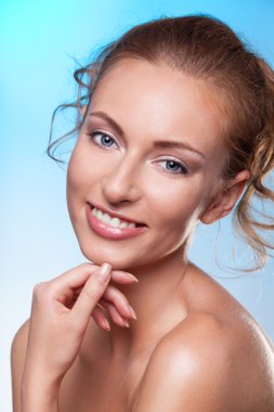 Beauty portrait of smiling woman clipart